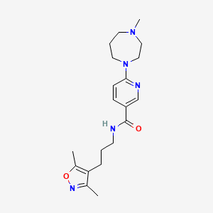 molecular formula C20H29N5O2 B3789742 N-[3-(3,5-dimethyl-1,2-oxazol-4-yl)propyl]-6-(4-methyl-1,4-diazepan-1-yl)pyridine-3-carboxamide 