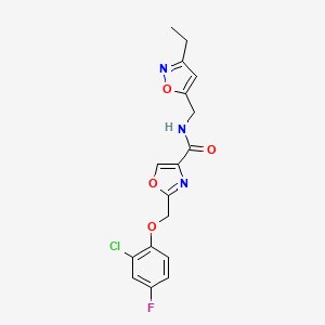 2-[(2-chloro-4-fluorophenoxy)methyl]-N-[(3-ethyl-5-isoxazolyl)methyl]-1,3-oxazole-4-carboxamide