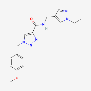 molecular formula C17H20N6O2 B3789757 N-[(1-ethylpyrazol-4-yl)methyl]-1-[(4-methoxyphenyl)methyl]triazole-4-carboxamide 