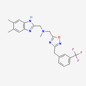 1-(5,6-dimethyl-1H-benzimidazol-2-yl)-N-methyl-N-({3-[3-(trifluoromethyl)benzyl]-1,2,4-oxadiazol-5-yl}methyl)methanamine