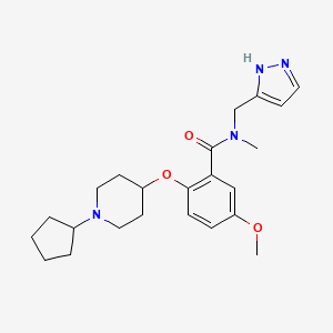 2-[(1-cyclopentyl-4-piperidinyl)oxy]-5-methoxy-N-methyl-N-(1H-pyrazol-5-ylmethyl)benzamide