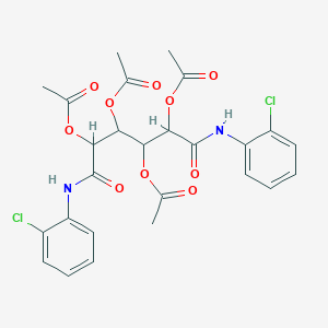 molecular formula C26H26Cl2N2O10 B378979 2,3-Bis(acetyloxy)-1-[1-(acetyloxy)-2-(2-chloroanilino)-2-oxoethyl]-4-(2-chloroanilino)-4-oxobutyl acetate 