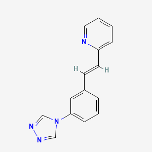 molecular formula C15H12N4 B3789829 2-{(E)-2-[3-(4H-1,2,4-triazol-4-yl)phenyl]vinyl}pyridine 