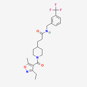 3-{1-[(3-ethyl-5-methyl-4-isoxazolyl)carbonyl]-4-piperidinyl}-N-[3-(trifluoromethyl)benzyl]propanamide