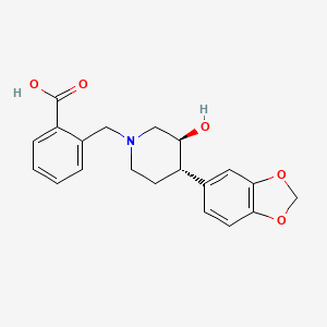 molecular formula C20H21NO5 B3789885 2-{[(3S*,4S*)-4-(1,3-benzodioxol-5-yl)-3-hydroxypiperidin-1-yl]methyl}benzoic acid 