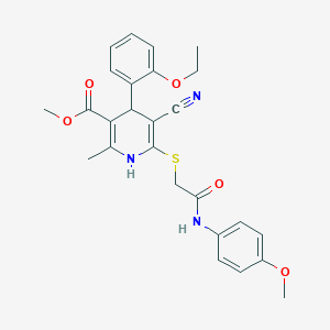 Methyl 5-cyano-4-(2-ethoxyphenyl)-6-({[(4-methoxyphenyl)carbamoyl]methyl}sulfanyl)-2-methyl-1,4-dihydropyridine-3-carboxylate
