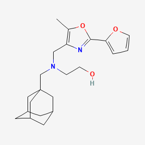 molecular formula C22H30N2O3 B3789929 2-((1-adamantylmethyl){[2-(2-furyl)-5-methyl-1,3-oxazol-4-yl]methyl}amino)ethanol 