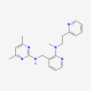 molecular formula C20H24N6 B3789938 4,6-dimethyl-N-[[2-[methyl(2-pyridin-2-ylethyl)amino]pyridin-3-yl]methyl]pyrimidin-2-amine 