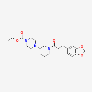 molecular formula C22H31N3O5 B3789954 ethyl 4-{1-[3-(1,3-benzodioxol-5-yl)propanoyl]-3-piperidinyl}-1-piperazinecarboxylate 