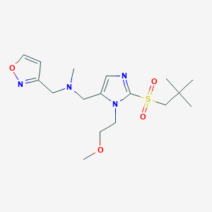 N-[[2-(2,2-dimethylpropylsulfonyl)-3-(2-methoxyethyl)imidazol-4-yl]methyl]-N-methyl-1-(1,2-oxazol-3-yl)methanamine