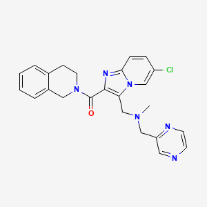 molecular formula C24H23ClN6O B3789974 1-[6-chloro-2-(3,4-dihydro-2(1H)-isoquinolinylcarbonyl)imidazo[1,2-a]pyridin-3-yl]-N-methyl-N-(2-pyrazinylmethyl)methanamine 