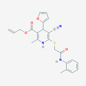 Allyl 5-cyano-4-(2-furyl)-2-methyl-6-{[2-oxo-2-(2-toluidino)ethyl]sulfanyl}-1,4-dihydro-3-pyridinecarboxylate