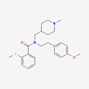 molecular formula C24H32N2O2S B3789983 N-[2-(4-methoxyphenyl)ethyl]-N-[(1-methyl-4-piperidinyl)methyl]-2-(methylthio)benzamide 