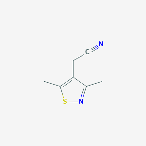 molecular formula C7H8N2S B037900 (3,5-Dimethyl-1,2-thiazol-4-yl)acetonitrile CAS No. 117504-26-4