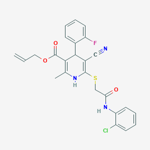 Allyl 6-{[2-(2-chloroanilino)-2-oxoethyl]sulfanyl}-5-cyano-4-(2-fluorophenyl)-2-methyl-1,4-dihydro-3-pyridinecarboxylate