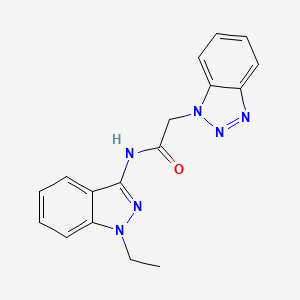 molecular formula C17H16N6O B3790004 2-(1H-1,2,3-benzotriazol-1-yl)-N-(1-ethyl-1H-indazol-3-yl)acetamide 