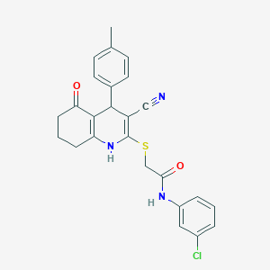 N-(3-chlorophenyl)-2-{[3-cyano-4-(4-methylphenyl)-5-oxo-1,4,5,6,7,8-hexahydro-2-quinolinyl]sulfanyl}acetamide