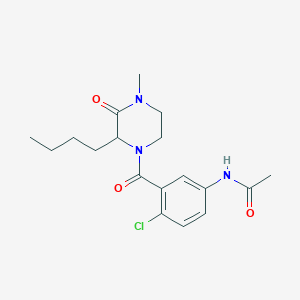 molecular formula C18H24ClN3O3 B3790026 N-{3-[(2-butyl-4-methyl-3-oxopiperazin-1-yl)carbonyl]-4-chlorophenyl}acetamide 