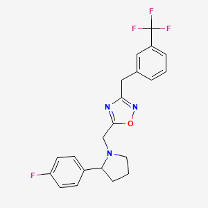 5-[[2-(4-Fluorophenyl)pyrrolidin-1-yl]methyl]-3-[[3-(trifluoromethyl)phenyl]methyl]-1,2,4-oxadiazole