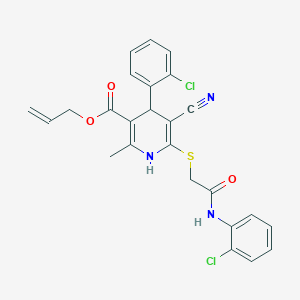 Allyl 6-{[2-(2-chloroanilino)-2-oxoethyl]sulfanyl}-4-(2-chlorophenyl)-5-cyano-2-methyl-1,4-dihydro-3-pyridinecarboxylate