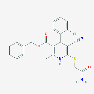 Benzyl 6-(2-amino-2-oxoethyl)sulfanyl-4-(2-chlorophenyl)-5-cyano-2-methyl-1,4-dihydropyridine-3-carboxylate