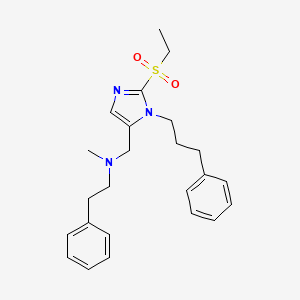 molecular formula C24H31N3O2S B3790120 N-{[2-(ethylsulfonyl)-1-(3-phenylpropyl)-1H-imidazol-5-yl]methyl}-N-methyl-2-phenylethanamine 