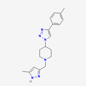 molecular formula C19H24N6 B3790129 4-[4-(4-methylphenyl)-1H-1,2,3-triazol-1-yl]-1-[(5-methyl-1H-pyrazol-3-yl)methyl]piperidine trifluoroacetate 