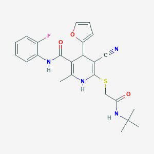 6-[2-(tert-butylamino)-2-oxoethyl]sulfanyl-5-cyano-N-(2-fluorophenyl)-4-(furan-2-yl)-2-methyl-1,4-dihydropyridine-3-carboxamide
