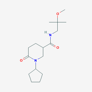 molecular formula C16H28N2O3 B3790139 1-cyclopentyl-N-(2-methoxy-2-methylpropyl)-6-oxo-3-piperidinecarboxamide 