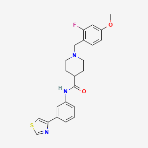 molecular formula C23H24FN3O2S B3790143 1-(2-fluoro-4-methoxybenzyl)-N-[3-(1,3-thiazol-4-yl)phenyl]-4-piperidinecarboxamide 