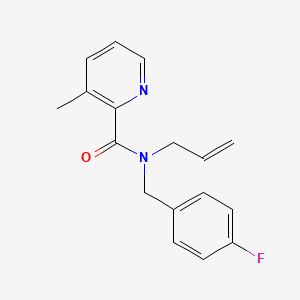 molecular formula C17H17FN2O B3790156 N-allyl-N-(4-fluorobenzyl)-3-methylpyridine-2-carboxamide 