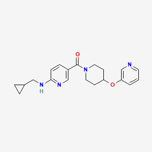 molecular formula C20H24N4O2 B3790190 N-(cyclopropylmethyl)-5-{[4-(3-pyridinyloxy)-1-piperidinyl]carbonyl}-2-pyridinamine 