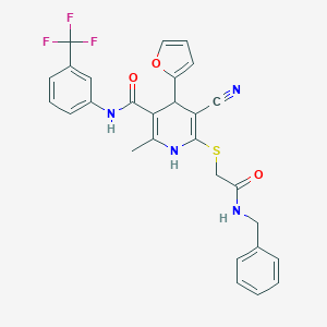 6-{[2-(benzylamino)-2-oxoethyl]sulfanyl}-5-cyano-4-(2-furyl)-2-methyl-N-[3-(trifluoromethyl)phenyl]-1,4-dihydro-3-pyridinecarboxamide