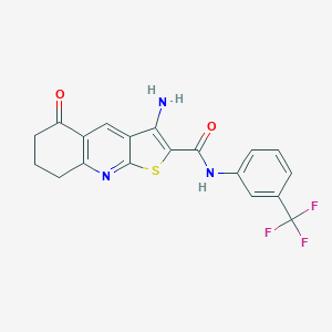 molecular formula C19H14F3N3O2S B379022 3-氨基-5-氧代-N-(3-(三氟甲基)苯基)-5,6,7,8-四氢噻吩并[2,3-b]喹啉-2-甲酰胺 