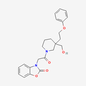 molecular formula C23H26N2O5 B3790223 3-{2-[3-(hydroxymethyl)-3-(2-phenoxyethyl)-1-piperidinyl]-2-oxoethyl}-1,3-benzoxazol-2(3H)-one 