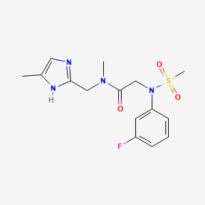 2-[(3-fluorophenyl)(methylsulfonyl)amino]-N-methyl-N-[(4-methyl-1H-imidazol-2-yl)methyl]acetamide