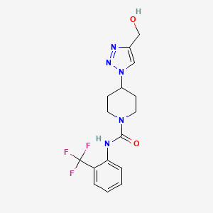 molecular formula C16H18F3N5O2 B3790261 4-[4-(hydroxymethyl)-1H-1,2,3-triazol-1-yl]-N-[2-(trifluoromethyl)phenyl]-1-piperidinecarboxamide 