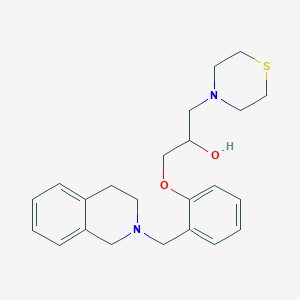 molecular formula C23H30N2O2S B3790269 1-[2-(3,4-dihydro-1H-isoquinolin-2-ylmethyl)phenoxy]-3-thiomorpholin-4-ylpropan-2-ol 