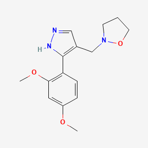 2-{[3-(2,4-dimethoxyphenyl)-1H-pyrazol-4-yl]methyl}isoxazolidine