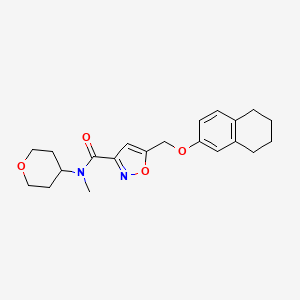 molecular formula C21H26N2O4 B3790332 N-methyl-5-[(5,6,7,8-tetrahydro-2-naphthalenyloxy)methyl]-N-(tetrahydro-2H-pyran-4-yl)-3-isoxazolecarboxamide 