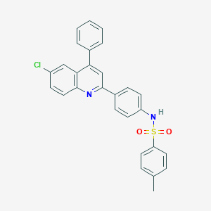 molecular formula C28H21ClN2O2S B379035 N-[4-(6-chloro-4-phenyl-2-quinolinyl)phenyl]-4-methylbenzenesulfonamide 