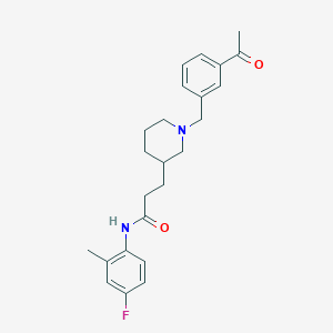 3-[1-(3-acetylbenzyl)-3-piperidinyl]-N-(4-fluoro-2-methylphenyl)propanamide