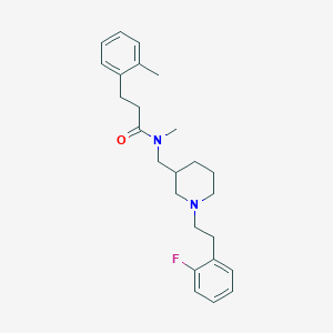 molecular formula C25H33FN2O B3790368 N-({1-[2-(2-fluorophenyl)ethyl]-3-piperidinyl}methyl)-N-methyl-3-(2-methylphenyl)propanamide 