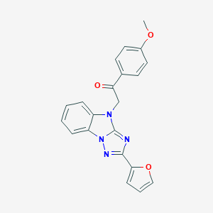 molecular formula C21H16N4O3 B379037 2-[2-(2-furyl)-4H-[1,2,4]triazolo[1,5-a]benzimidazol-4-yl]-1-(4-methoxyphenyl)ethanone 