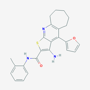 3-amino-4-(2-furyl)-N-(2-methylphenyl)-6,7,8,9-tetrahydro-5H-cyclohepta[b]thieno[3,2-e]pyridine-2-carboxamide