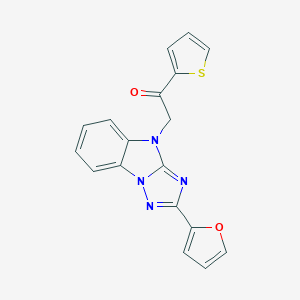 molecular formula C18H12N4O2S B379042 2-[2-(2-furyl)-4H-[1,2,4]triazolo[1,5-a]benzimidazol-4-yl]-1-(2-thienyl)ethanone 