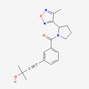 molecular formula C19H21N3O3 B3790431 2-methyl-4-(3-{[2-(4-methyl-1,2,5-oxadiazol-3-yl)pyrrolidin-1-yl]carbonyl}phenyl)but-3-yn-2-ol 