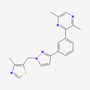 2,5-dimethyl-3-(3-{1-[(4-methyl-1,3-thiazol-5-yl)methyl]-1H-pyrazol-3-yl}phenyl)pyrazine