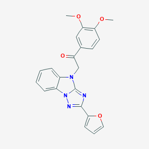 molecular formula C22H18N4O4 B379044 1-(3,4-dimethoxyphenyl)-2-[2-(2-furyl)-4H-[1,2,4]triazolo[1,5-a]benzimidazol-4-yl]ethanone 