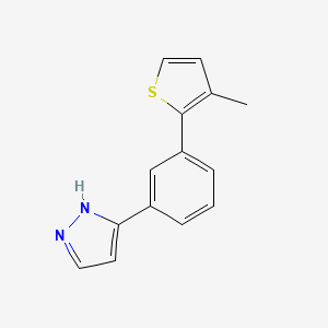 molecular formula C14H12N2S B3790464 3-[3-(3-methyl-2-thienyl)phenyl]-1H-pyrazole 